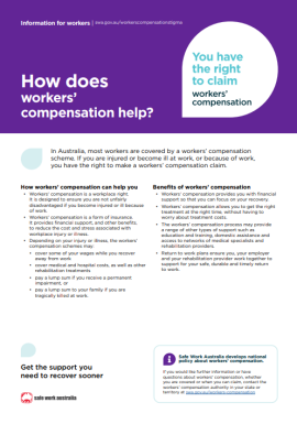 Fact sheet for workers - How does workers' compensation help
